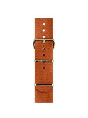 Briston Nato Strap Dark Brown Yellow Gold 20mm