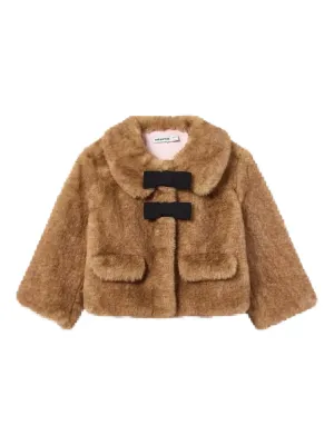 BROWN FAUX FUR JACKET