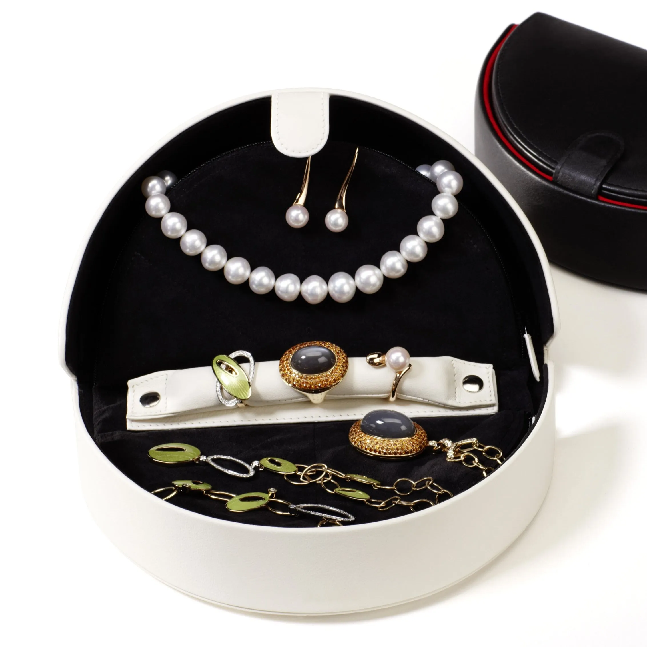 BUBEN & ZÖRWEG Venice Deluxe Jewelry Travel Case In Ivory