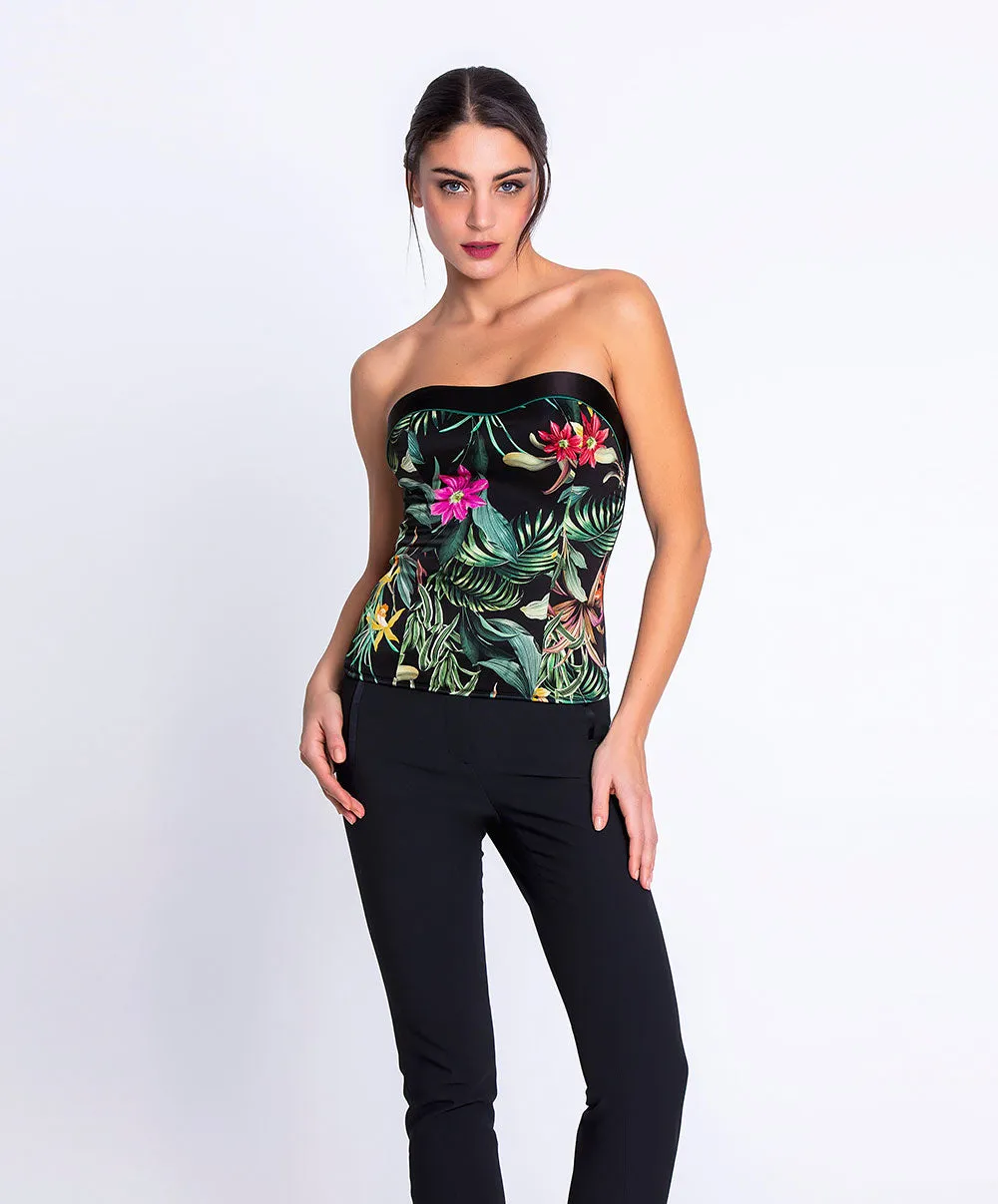 Bustier en satin de soie