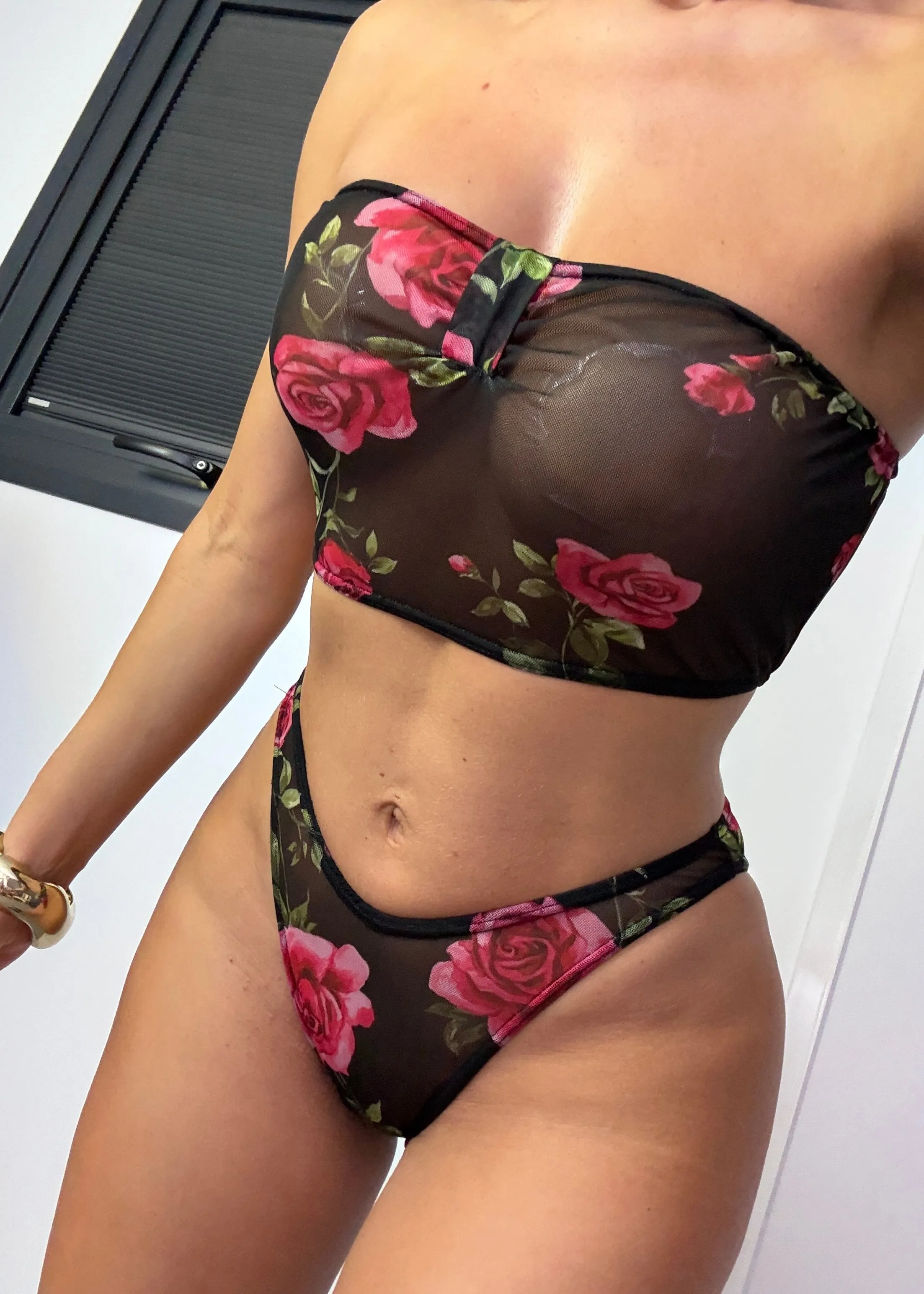Bustier Underwear Set in Rose Blooms