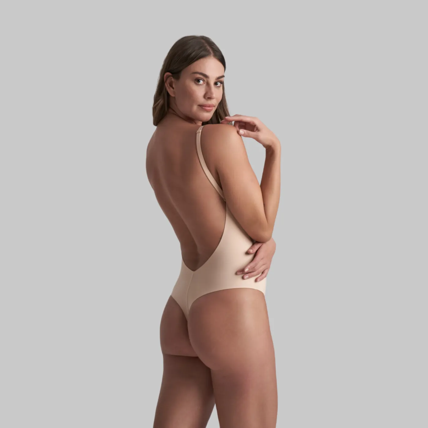 Bye Bra Low Back Bodysuit Thong | Beige