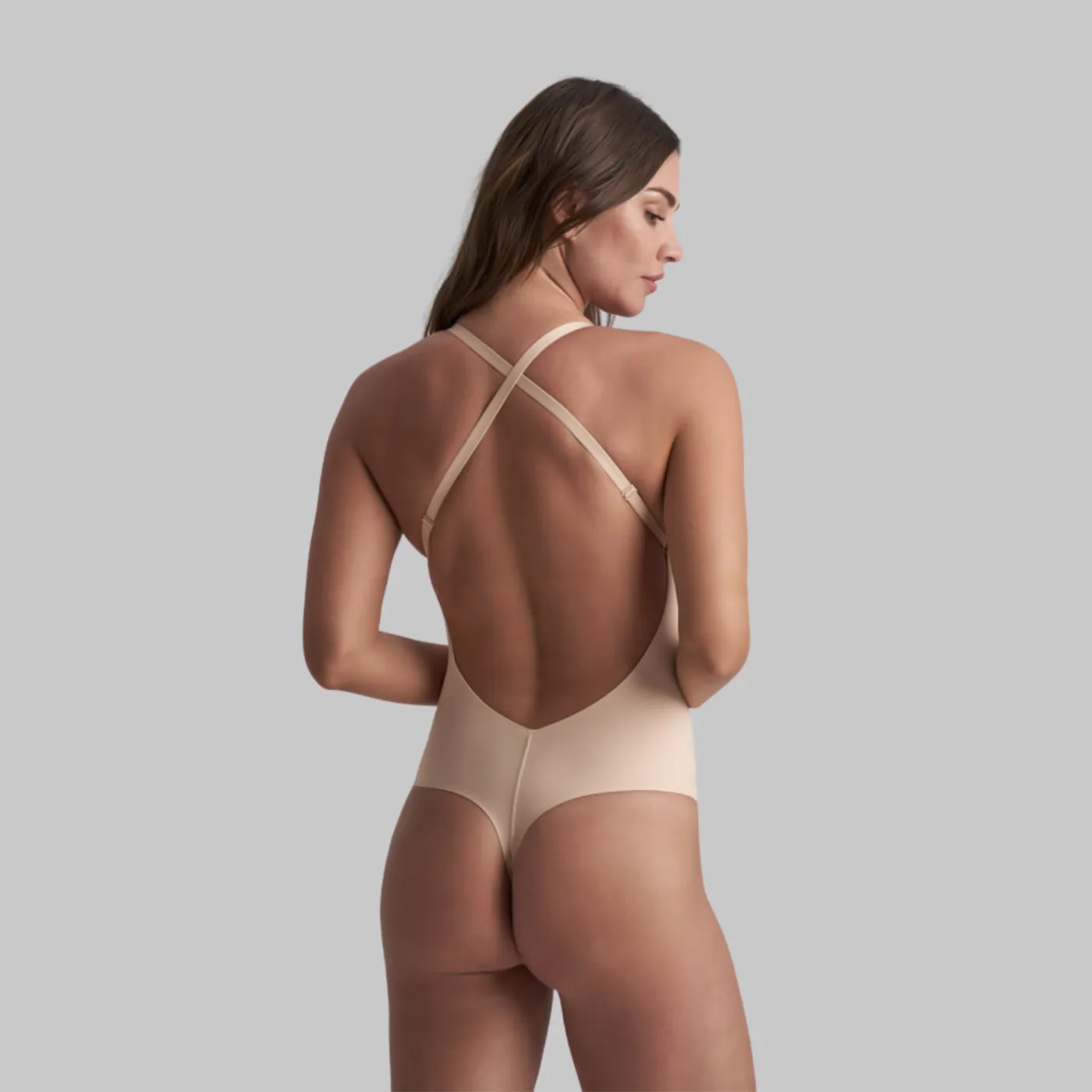 Bye Bra Low Back Bodysuit Thong | Beige
