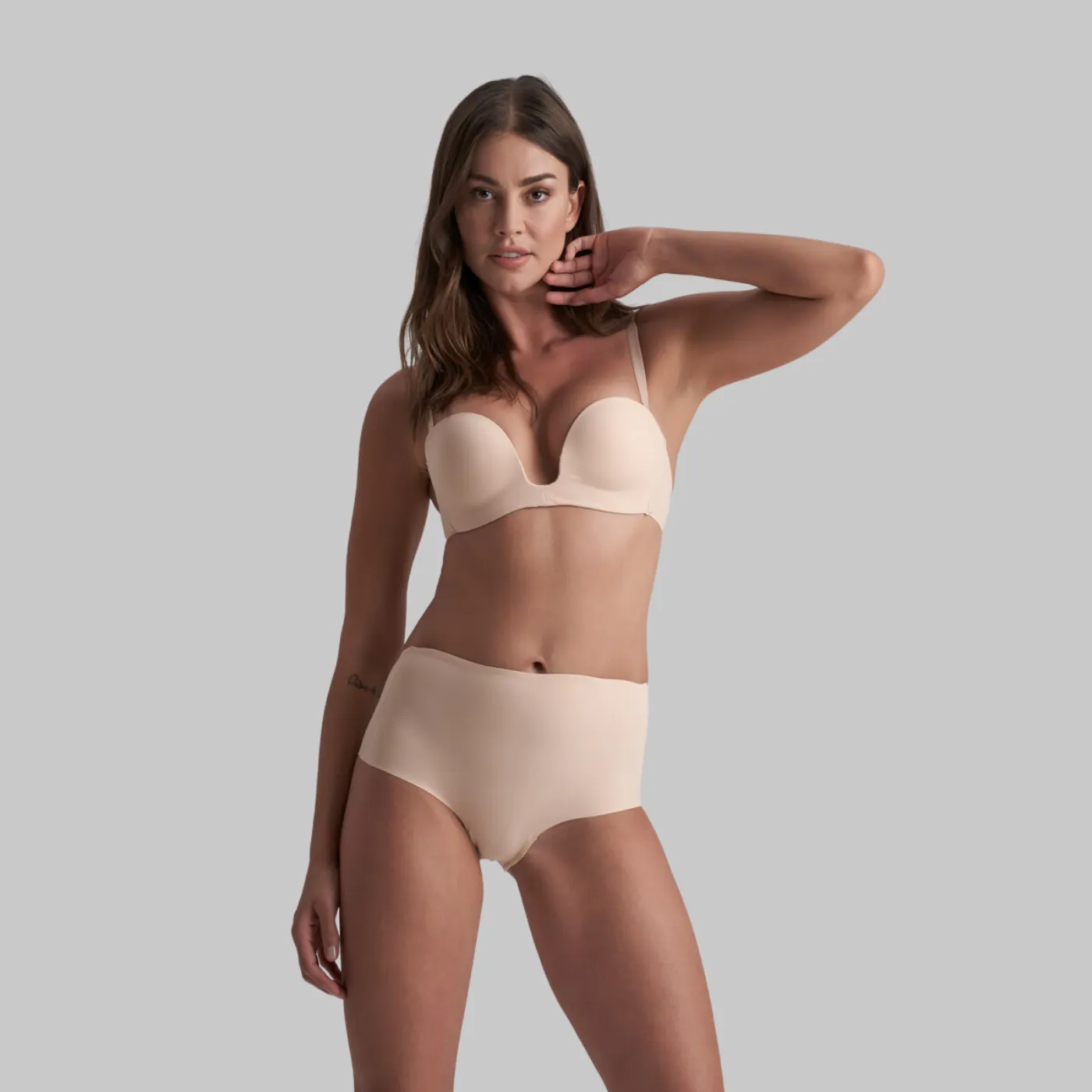 Bye Bra Low Back Mid Waist Brief | Beige