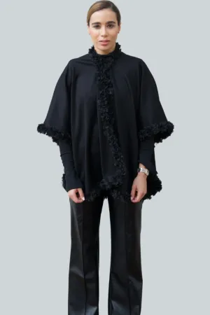 Calla Black Floral Wrap