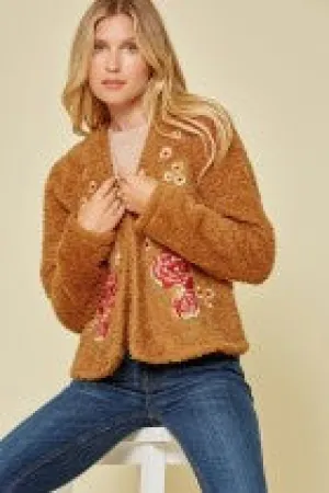 Camel Embroidered Jacket