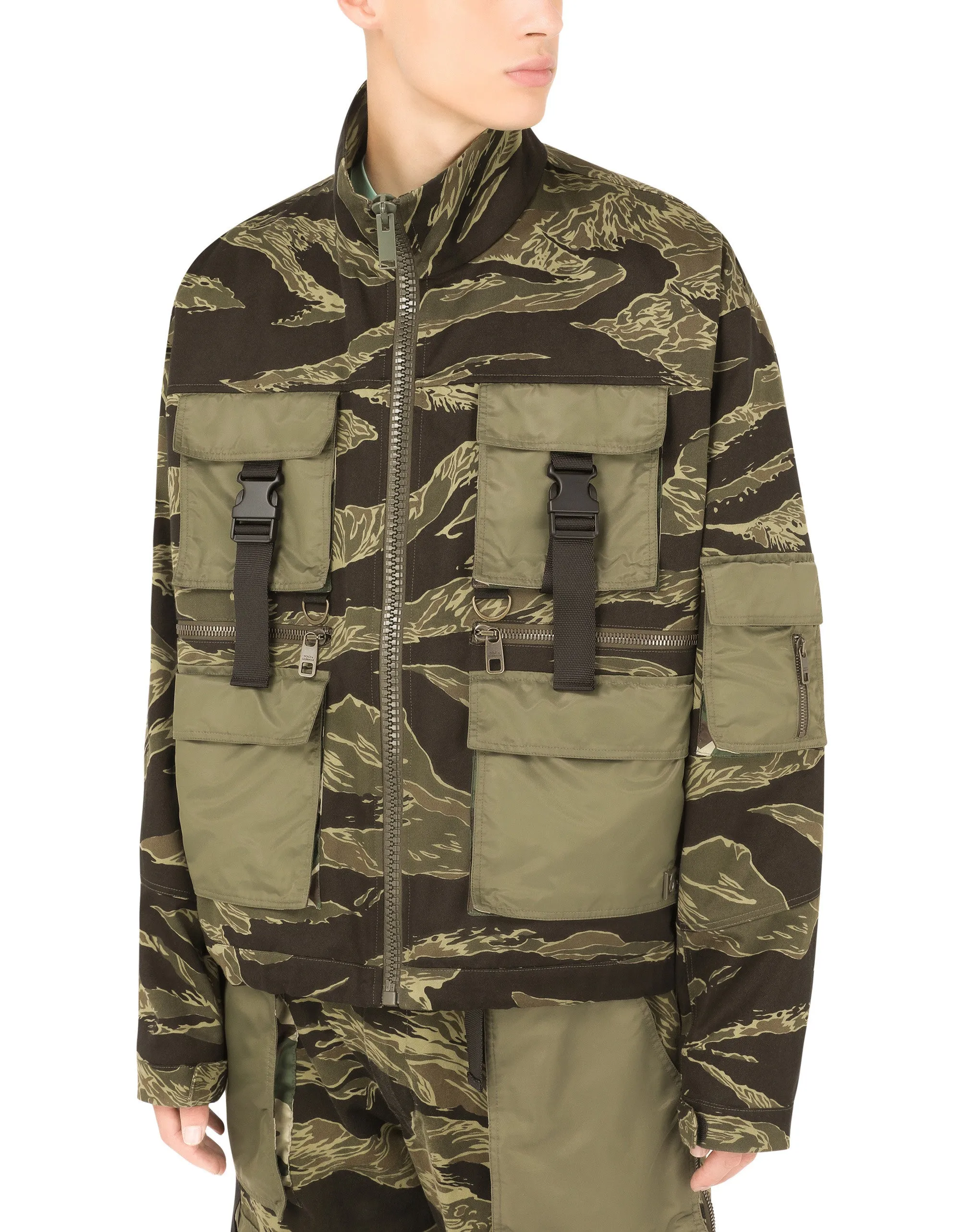 Camouflage-print cotton jacket