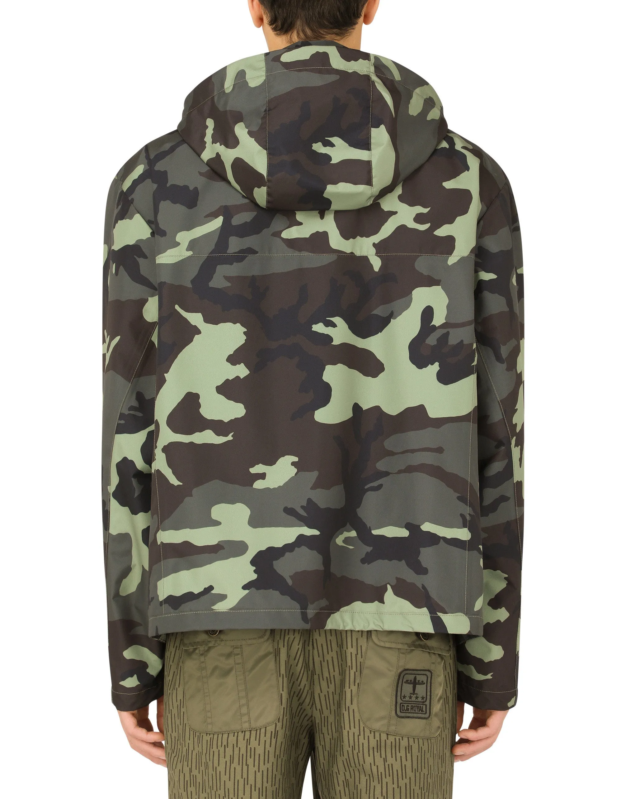 Camouflage-print nylon jacket