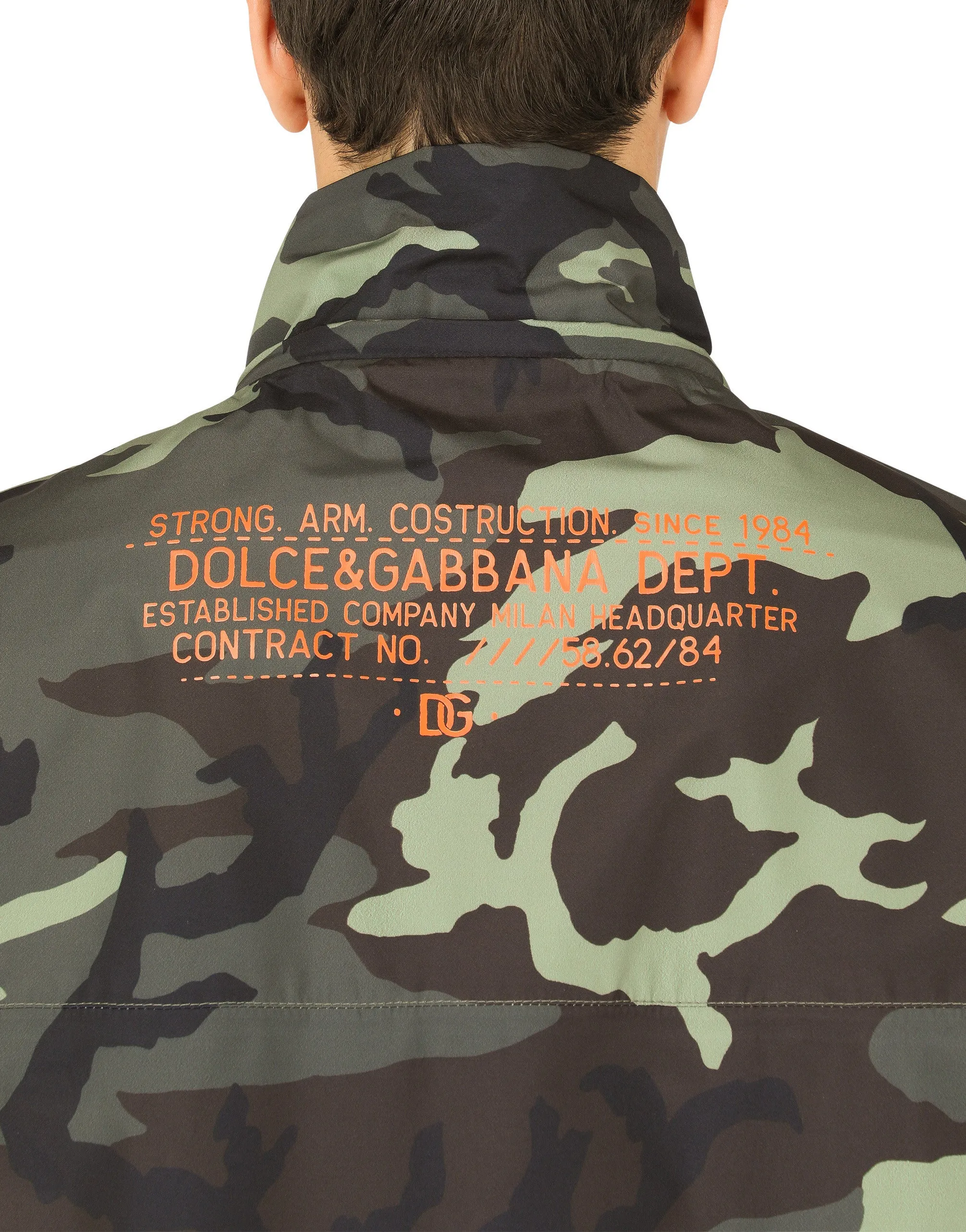 Camouflage-print nylon jacket