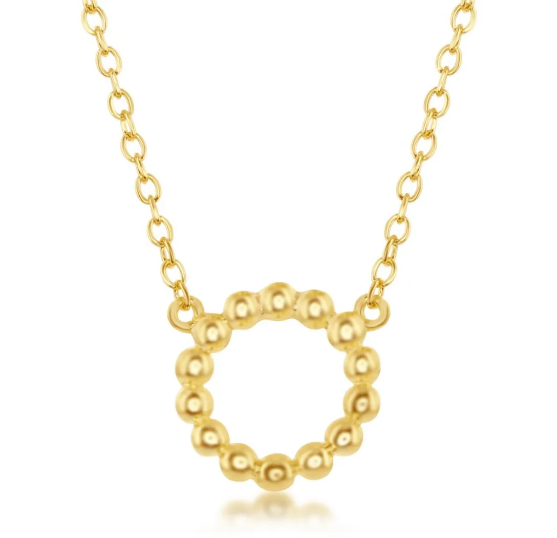 Carla Beaded Open Circle Necklace