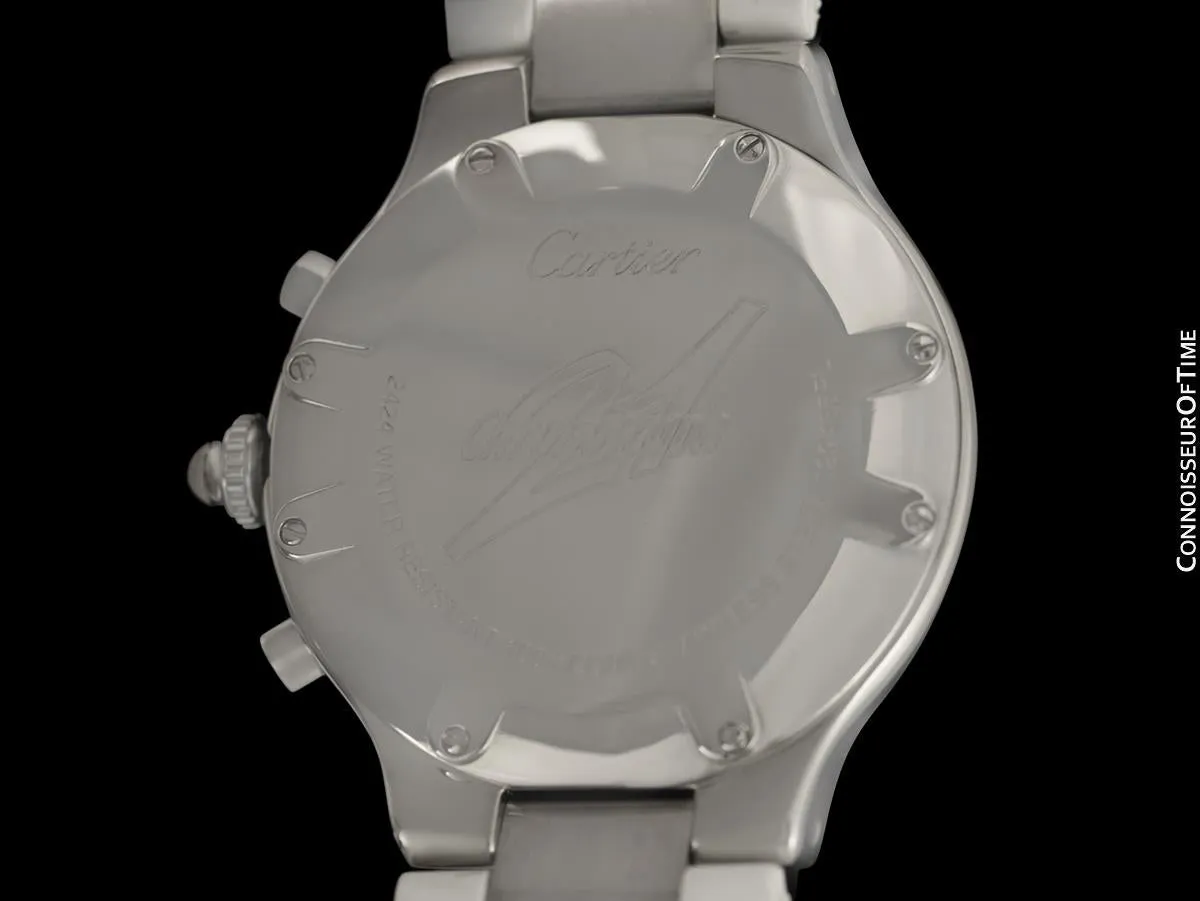 Cartier 21C Mens Chronoscaph Chronograph, Ref. 2424 - Stainless Steel