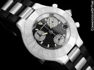 Cartier 21C Mens Chronoscaph Chronograph, Ref. 2424 - Stainless Steel