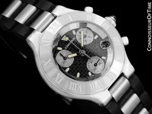 Cartier 21C Mens Chronoscaph Chronograph, Ref. 2424 - Stainless Steel