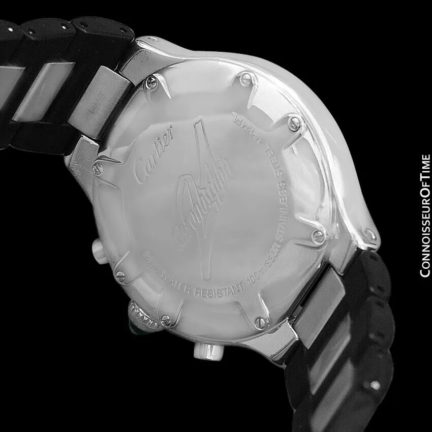 Cartier 21C Mens Chronoscaph Chronograph, Ref. 2424 - Stainless Steel