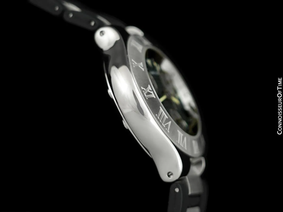 Cartier 21C Mens Chronoscaph Chronograph Stainless Steel Watch, Ref. 2424 - Box, Booklets & New Movement