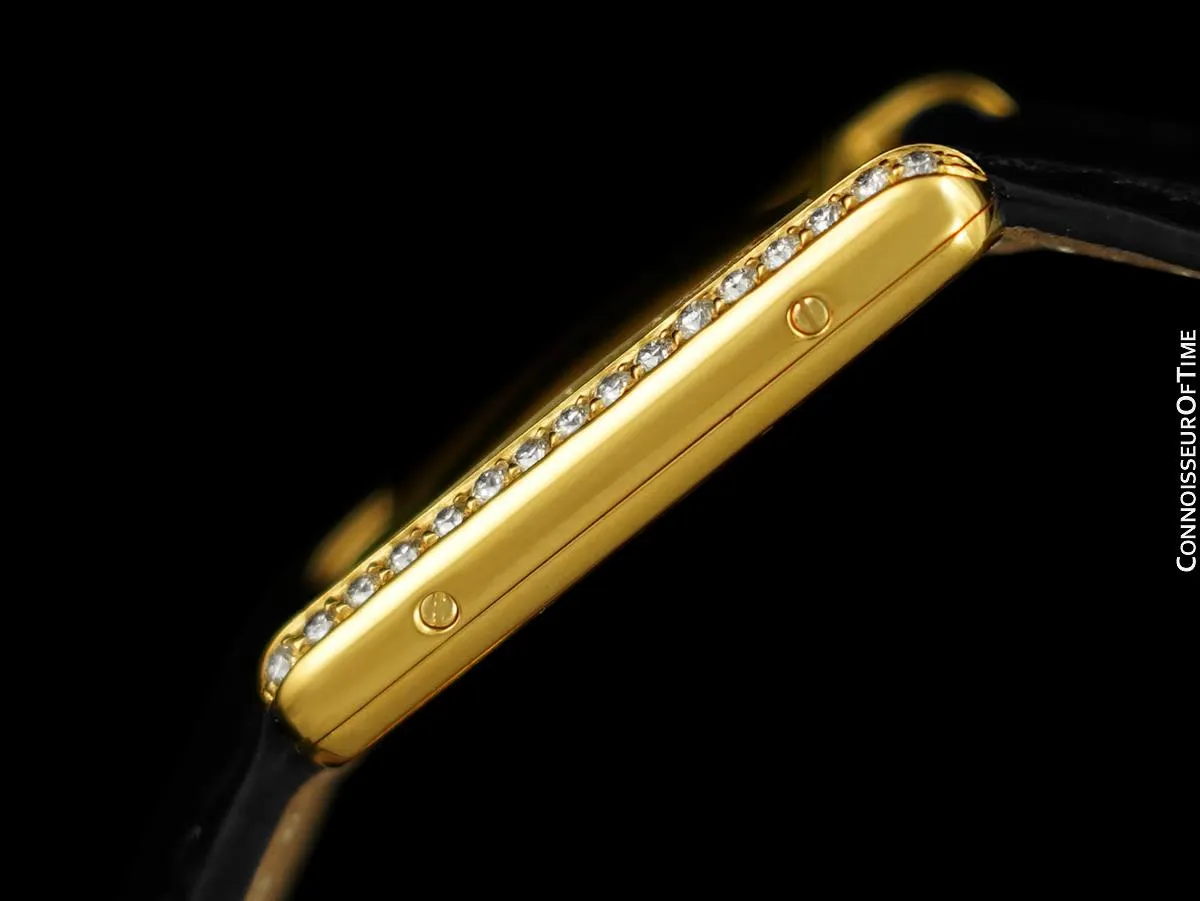 Cartier Mens Unisex Tank Louis Watch - Gold Vermeil, 18K Gold & Diamonds over Sterling Silver