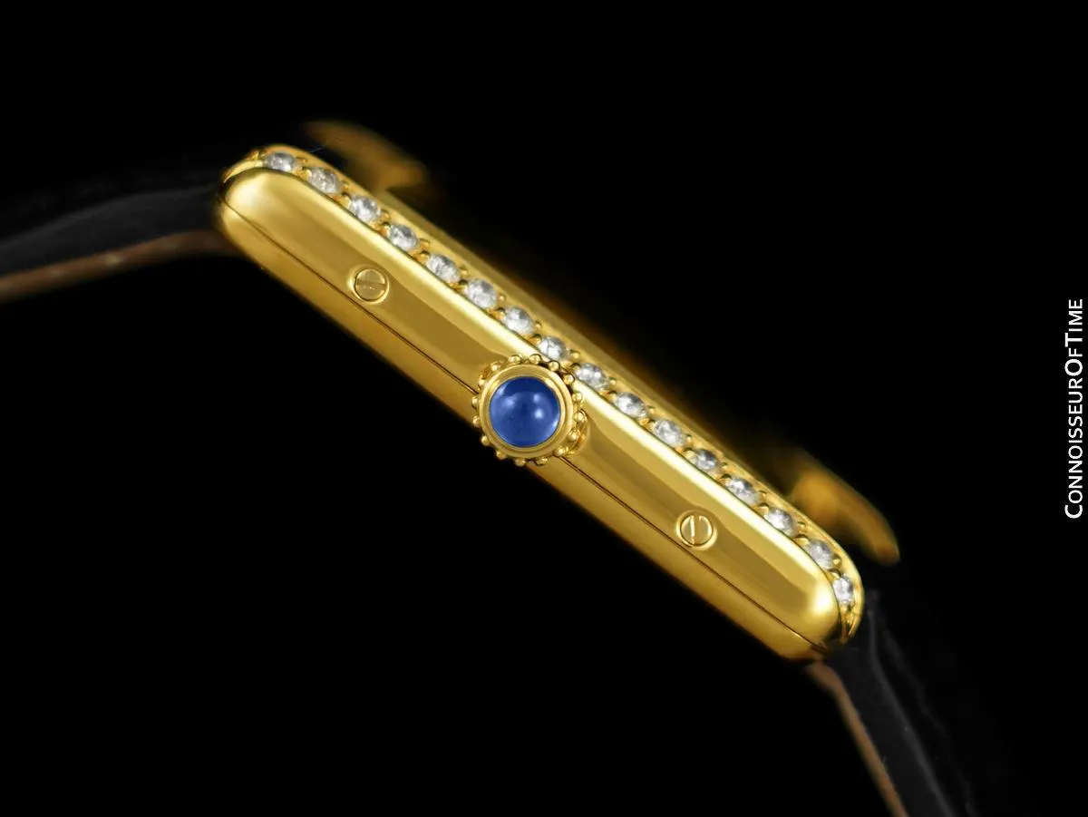 Cartier Mens Unisex Tank Louis Watch - Gold Vermeil, 18K Gold & Diamonds over Sterling Silver