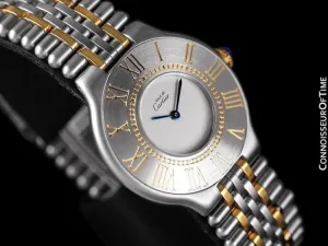 Cartier Must De 21C Mens Midsize Unisex Watch - Stainless Steel & 18K Gold