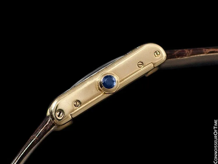 Cartier Tank Ladies Mechancial Watch, Like Francaise - 18K Gold & Diamonds