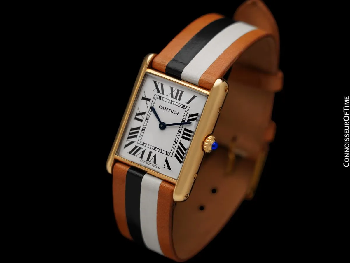 Cartier Tank Louis Mens Midsize Unisex Solid 18K Gold Watch - "La Californienne"