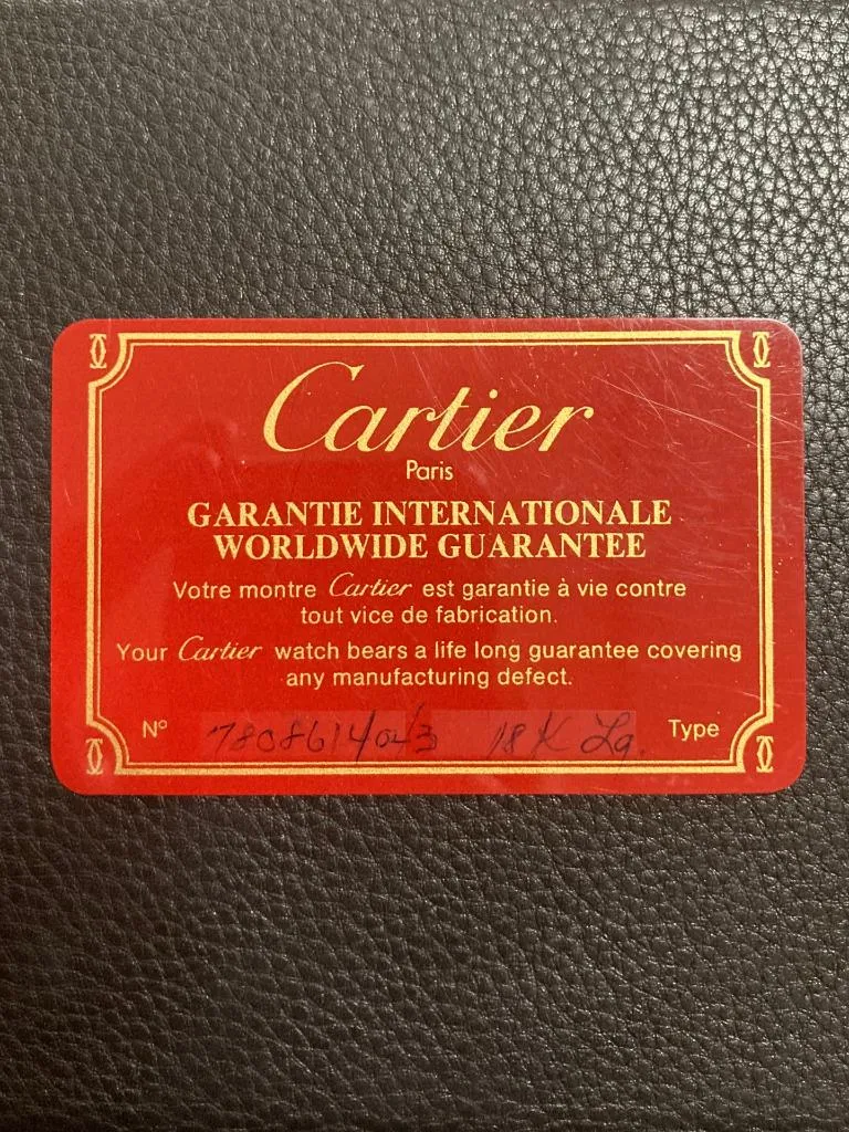 Cartier Tank Louis Vintage Mens Mechanical Solid 18K Gold Watch - Card and Pouch