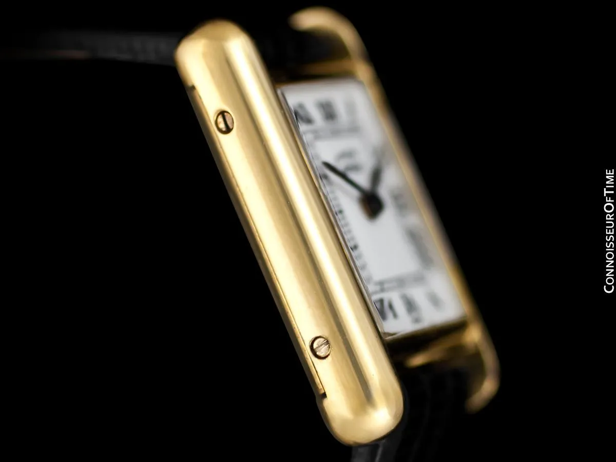 Cartier Vintage Ladies Tank Gold Vermeil, 18K Gold over Sterling Silver Watch - Papers