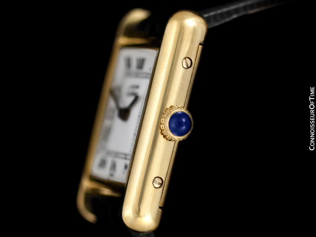 Cartier Vintage Ladies Tank Gold Vermeil, 18K Gold over Sterling Silver Watch - Papers