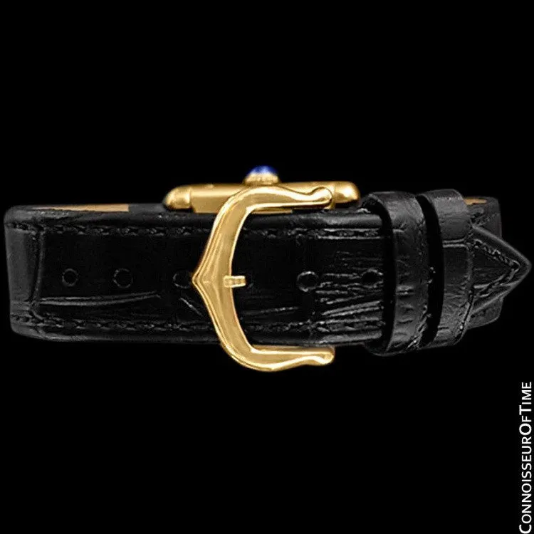 Cartier Vintage Ladies Tank Mechanical Watch - Gold Vermeil, 18K Gold over Sterling Silver & Diamonds