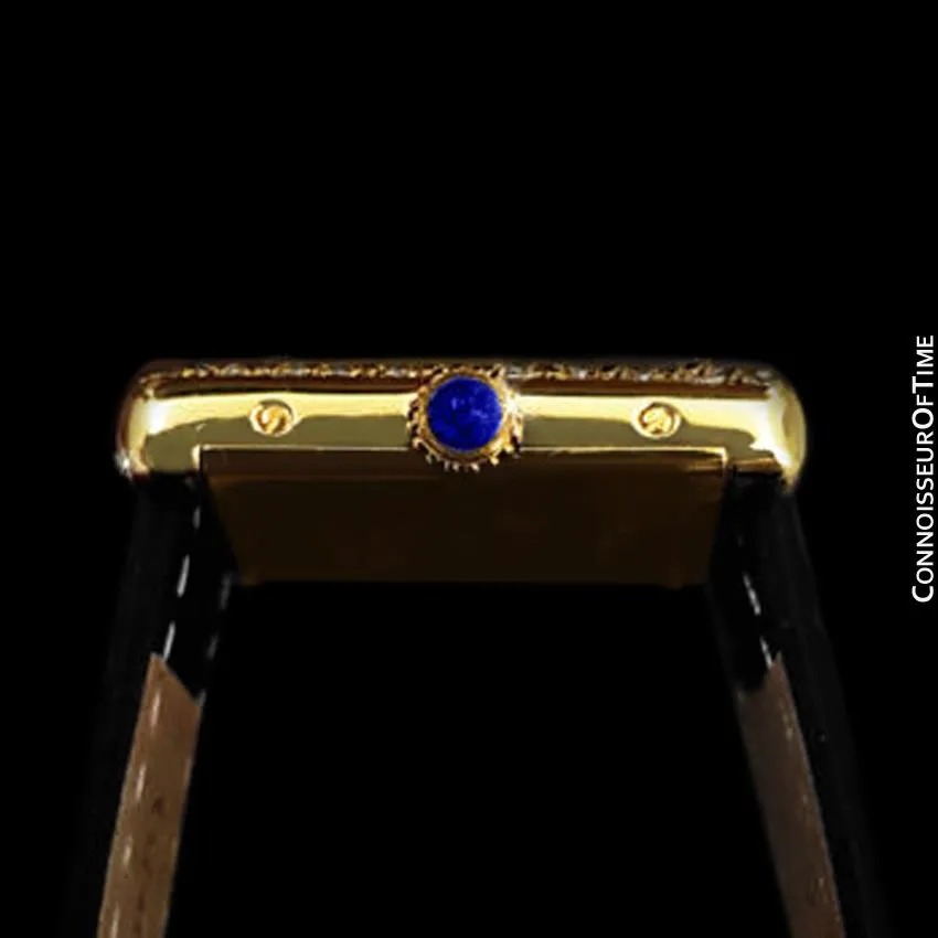 Cartier Vintage Ladies Tank Mechanical Watch - Gold Vermeil, 18K Gold over Sterling Silver & Diamonds