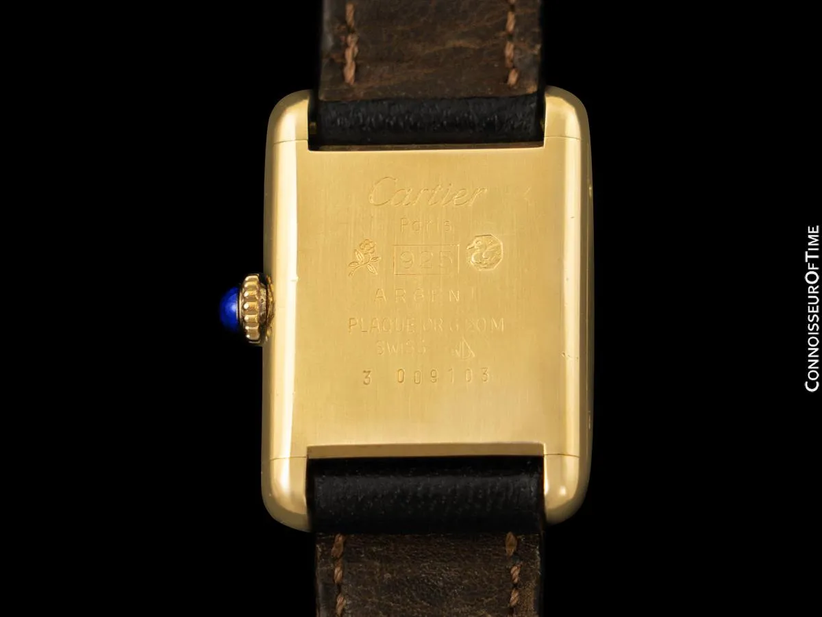 Cartier Vintage Ladies Tank Mechanical Watch - Gold Vermeil, 18K Gold over Sterling Silver