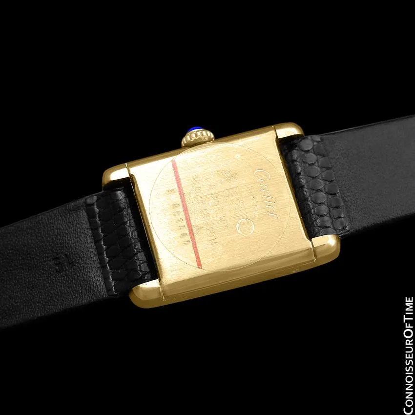 Cartier Vintage Ladies Tank Mechanical Watch - Gold Vermeil, 18K Gold over Sterling Silver