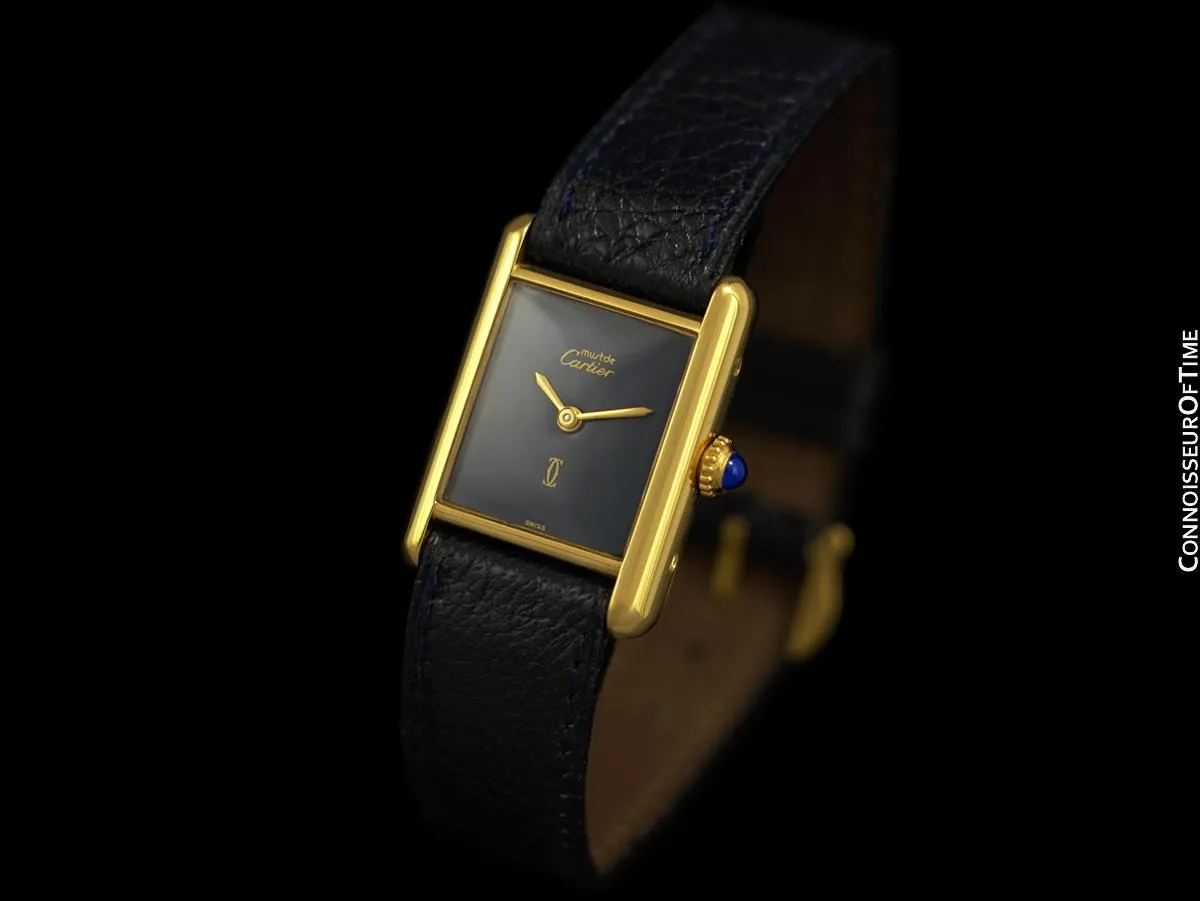 Cartier Vintage Ladies Tank Mechanical Watch - Gold Vermeil, 18K Gold over Sterling Silver