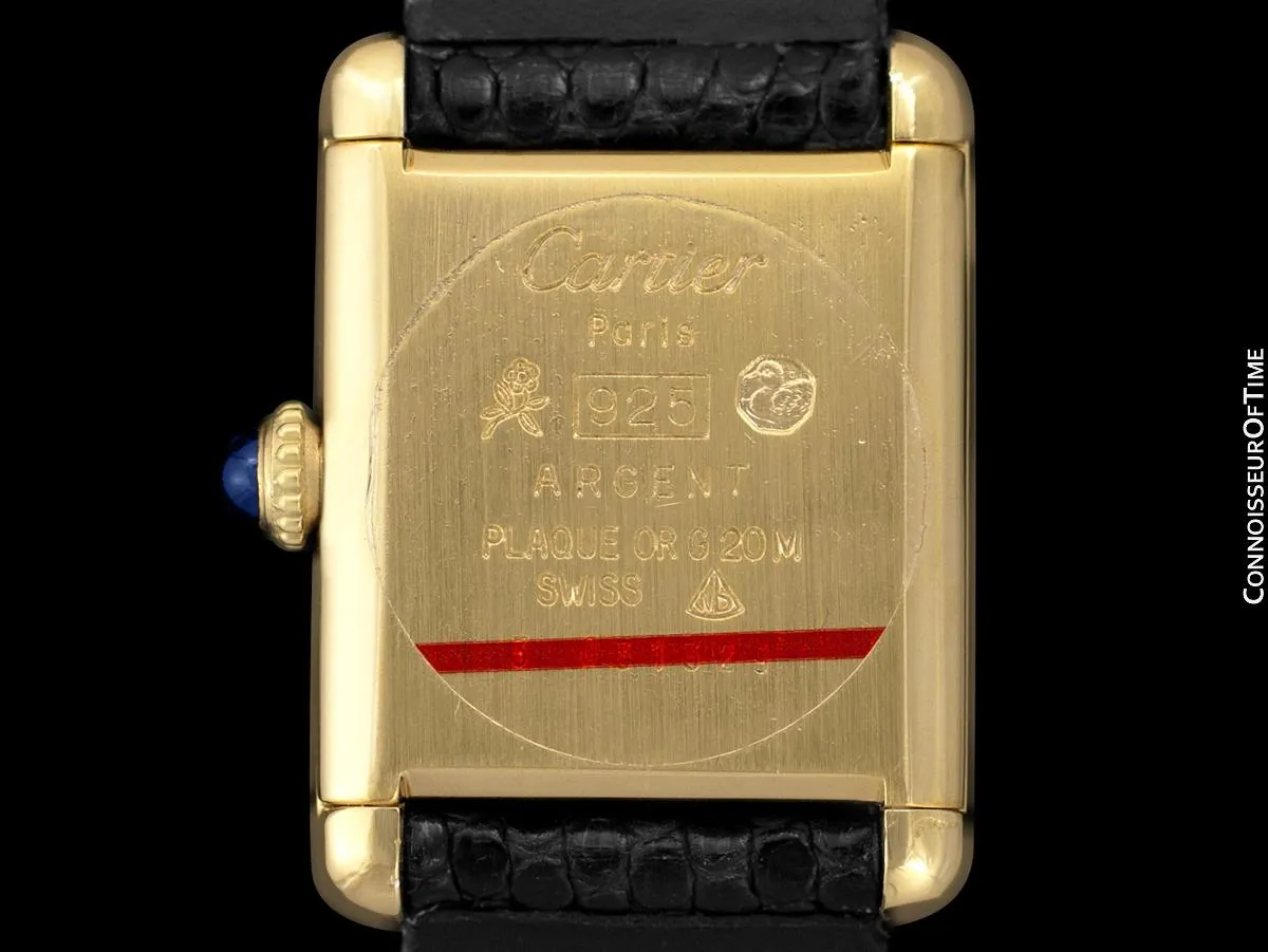 Cartier Vintage Ladies Tank Mechanical Watch - Gold Vermeil, 18K Gold over Sterling Silver