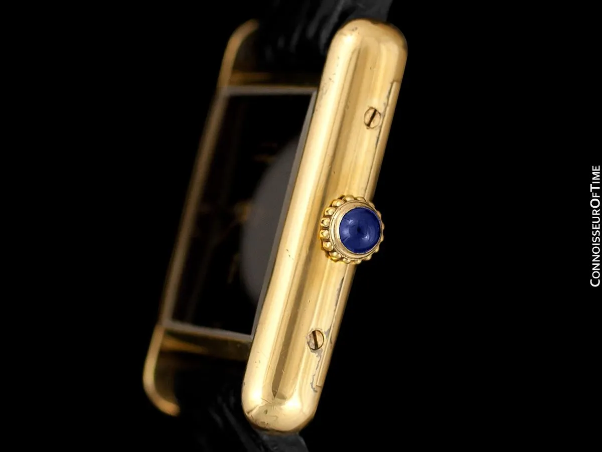 Cartier Vintage Ladies Tank Mechanical Watch - Gold Vermeil, 18K Gold over Sterling Silver