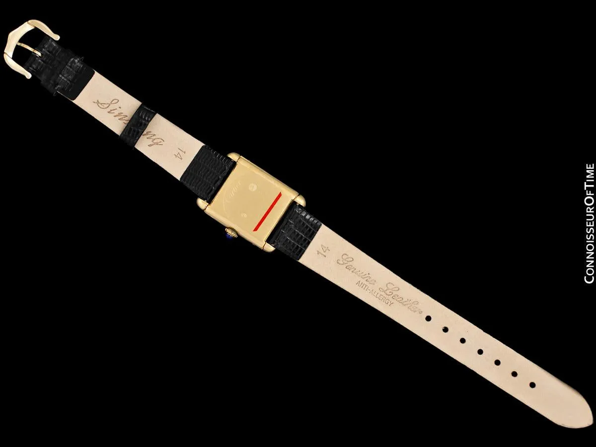 Cartier Vintage Ladies Tank Mechanical Watch - Gold Vermeil, 18K Gold over Sterling Silver