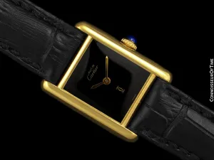Cartier Vintage Ladies Tank Mechanical Watch - Gold Vermeil, 18K Gold over Sterling Silver