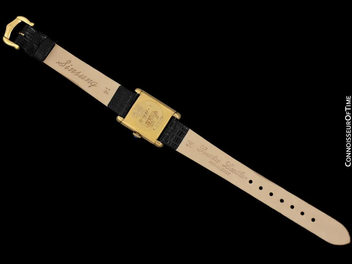 Cartier Vintage Ladies Tank Mechanical Watch - Gold Vermeil, 18K Gold over Sterling Silver