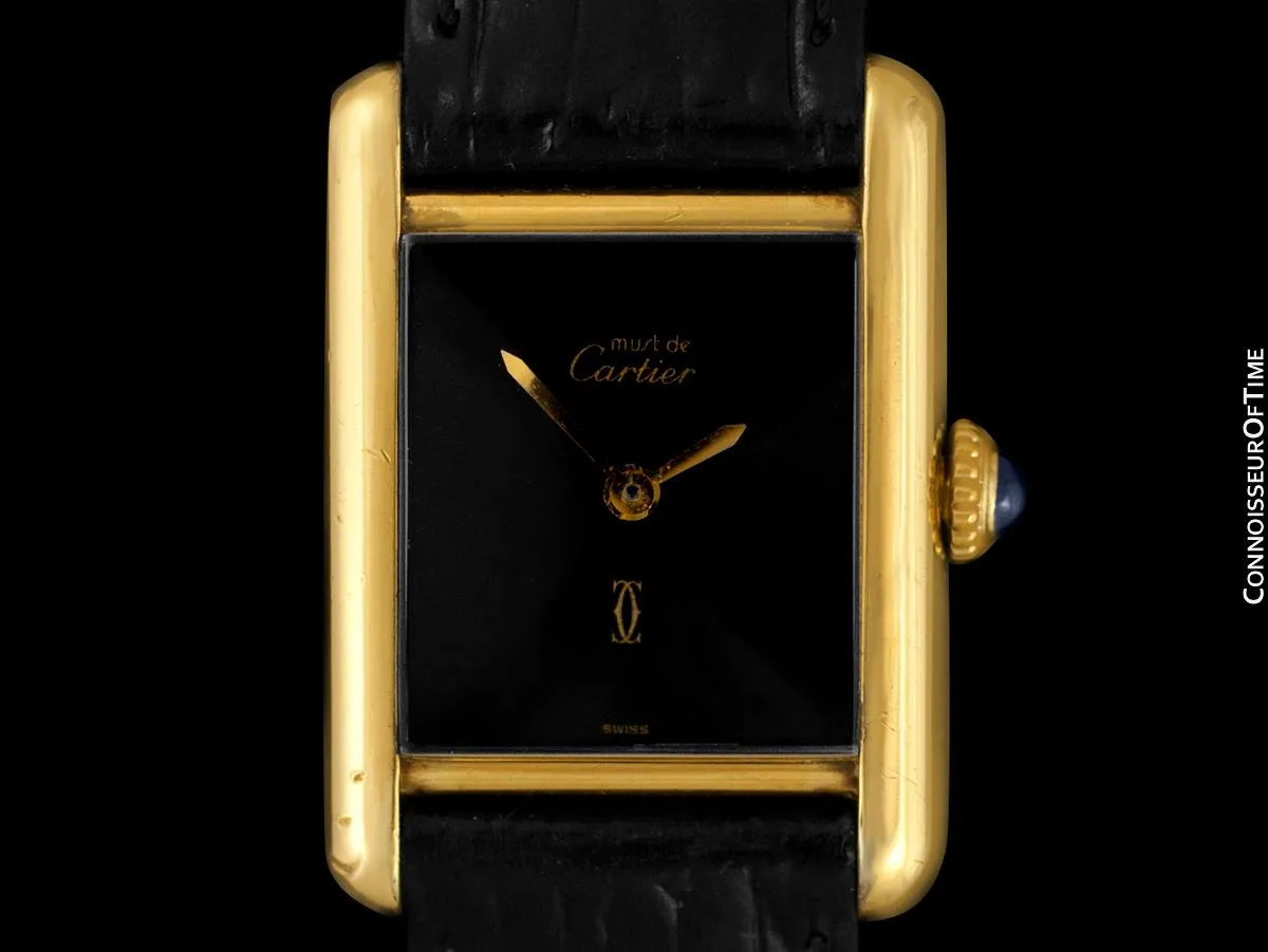 Cartier Vintage Ladies Tank Mechanical Watch - Gold Vermeil, 18K Gold over Sterling Silver