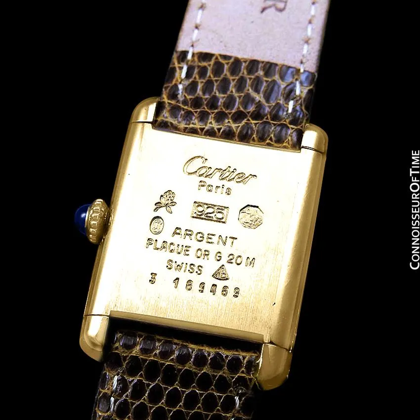 Cartier Vintage Ladies Tank Mechanical Watch - Gold Vermeil, 18K Gold over Sterling Silver