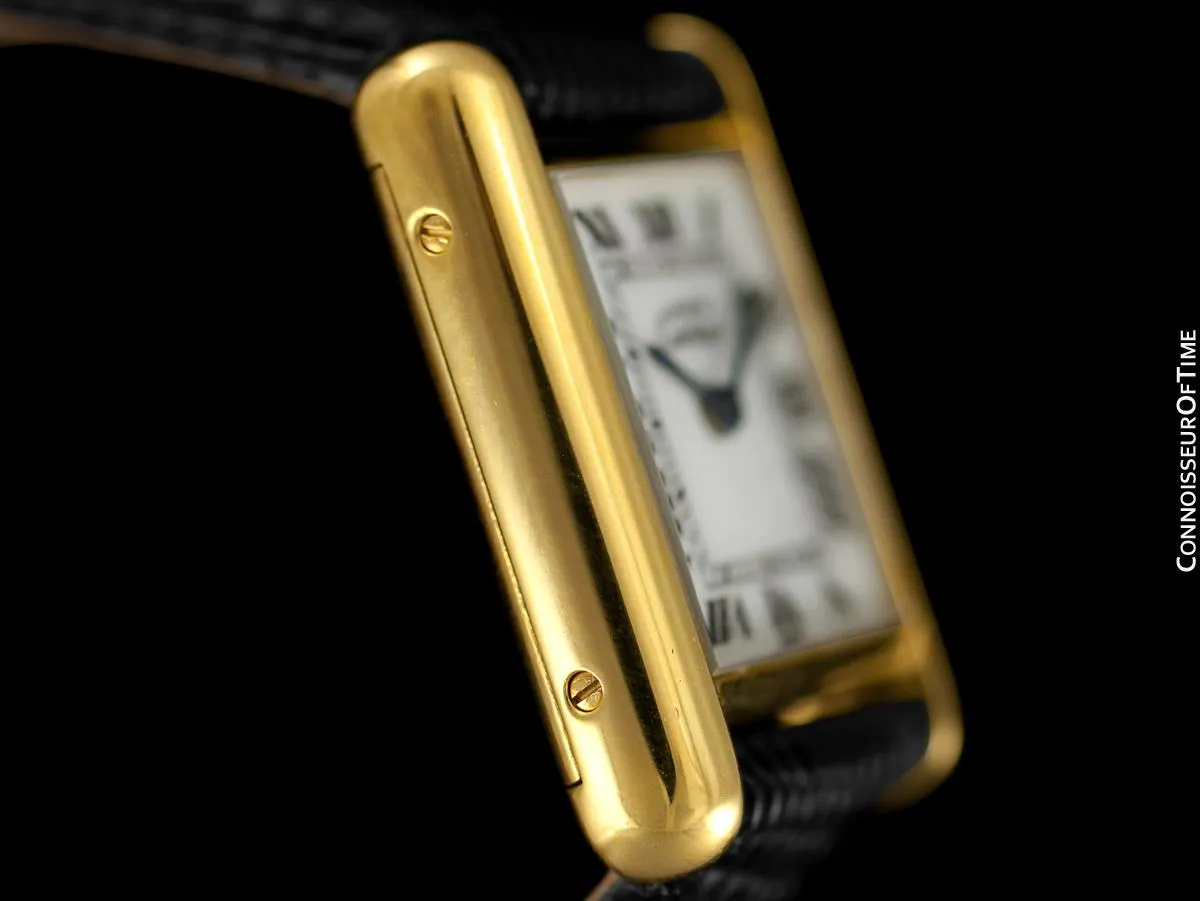 Cartier Vintage Ladies Tank Mechanical Watch - Gold Vermeil, 18K Gold over Sterling Silver