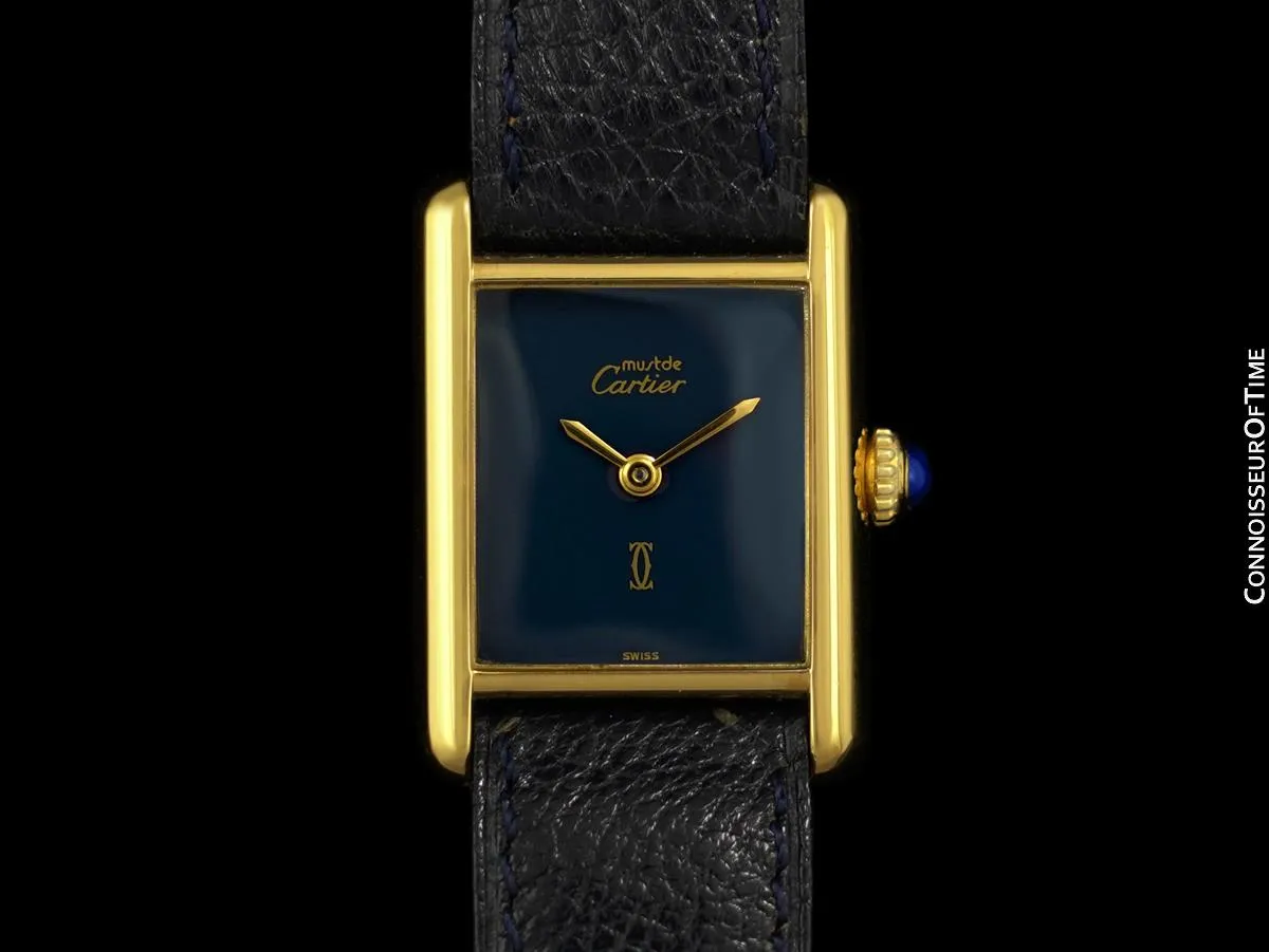 Cartier Vintage Ladies Tank Mechanical Watch - Gold Vermeil, 18K Gold over Sterling Silver