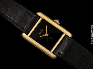 Cartier Vintage Ladies Tank Mechanical Watch - Gold Vermeil, 18K Gold over Sterling Silver