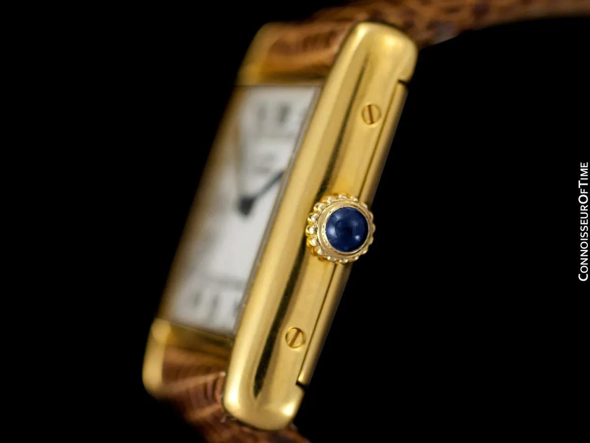 Cartier Vintage Ladies Tank Mechanical Watch - Gold Vermeil, 18K Gold over Sterling Silver