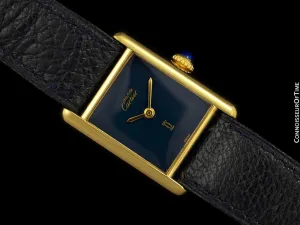 Cartier Vintage Ladies Tank Mechanical Watch - Gold Vermeil, 18K Gold over Sterling Silver