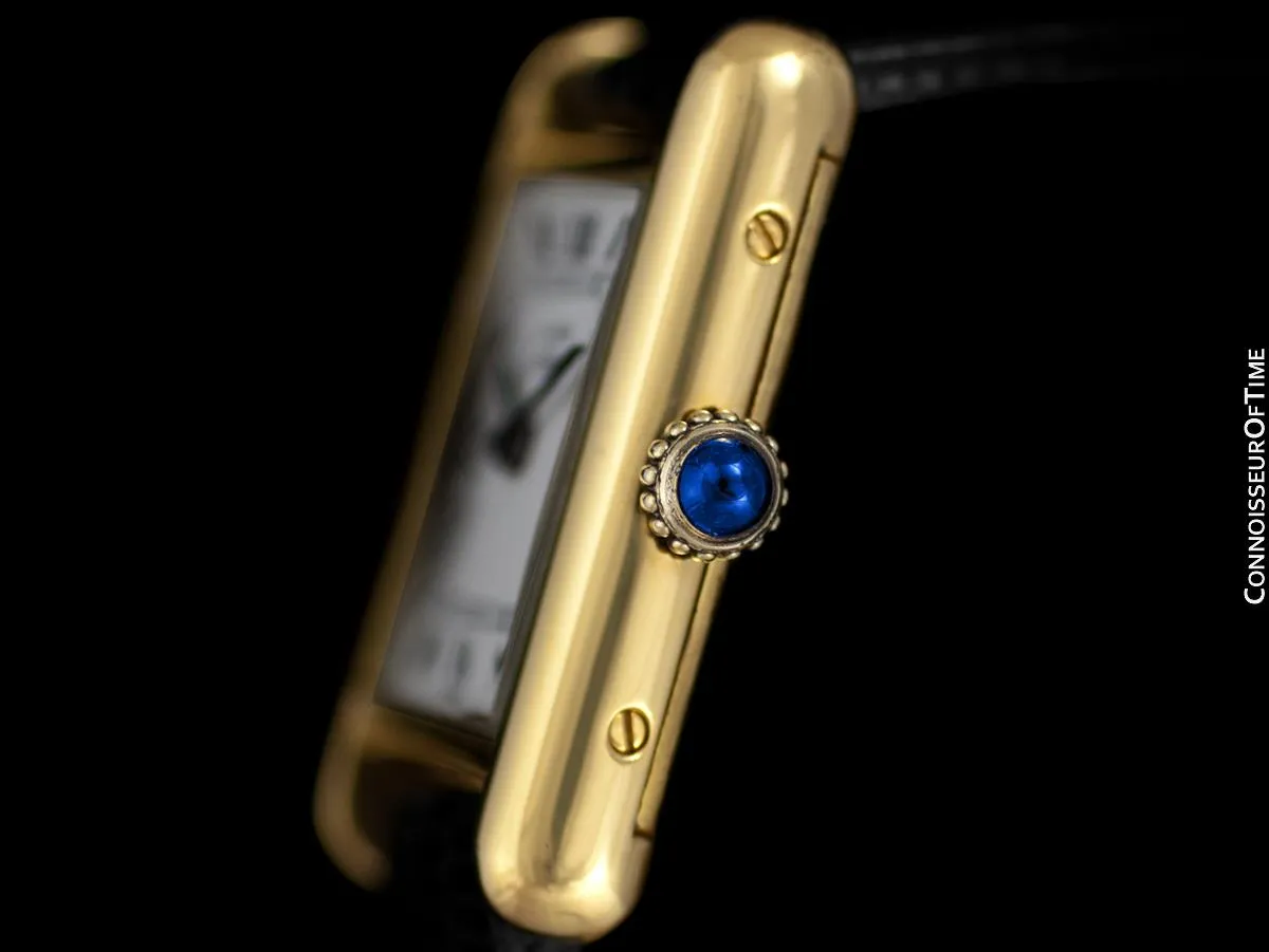 Cartier Vintage Ladies Tank Mechanical Watch - Gold Vermeil, 18K Gold over Sterling Silver