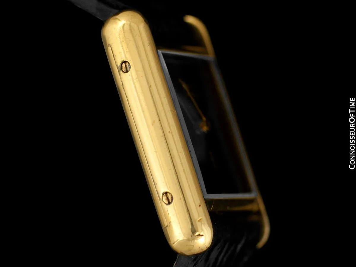 Cartier Vintage Ladies Tank Mechanical Watch - Gold Vermeil, 18K Gold over Sterling Silver