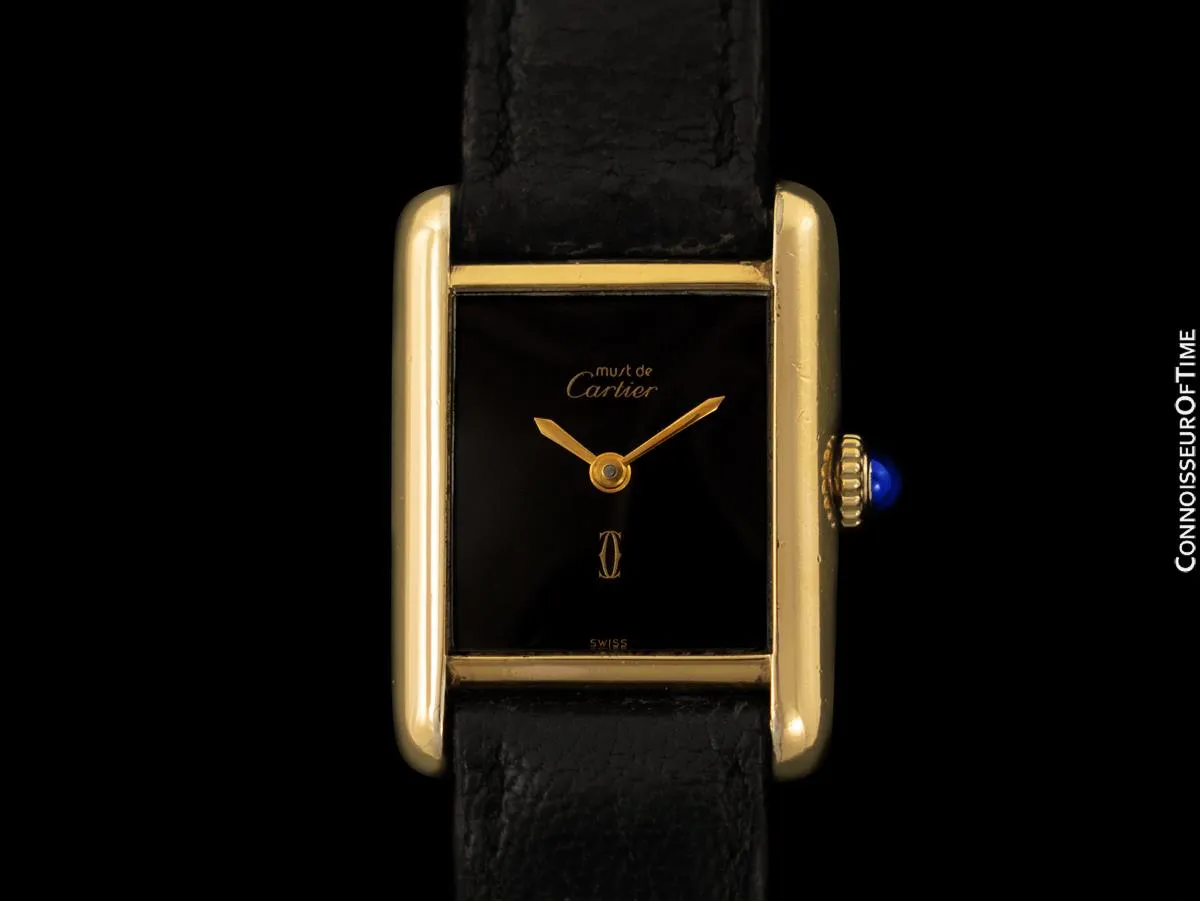 Cartier Vintage Ladies Tank Mechanical Watch - Gold Vermeil, 18K Gold over Sterling Silver