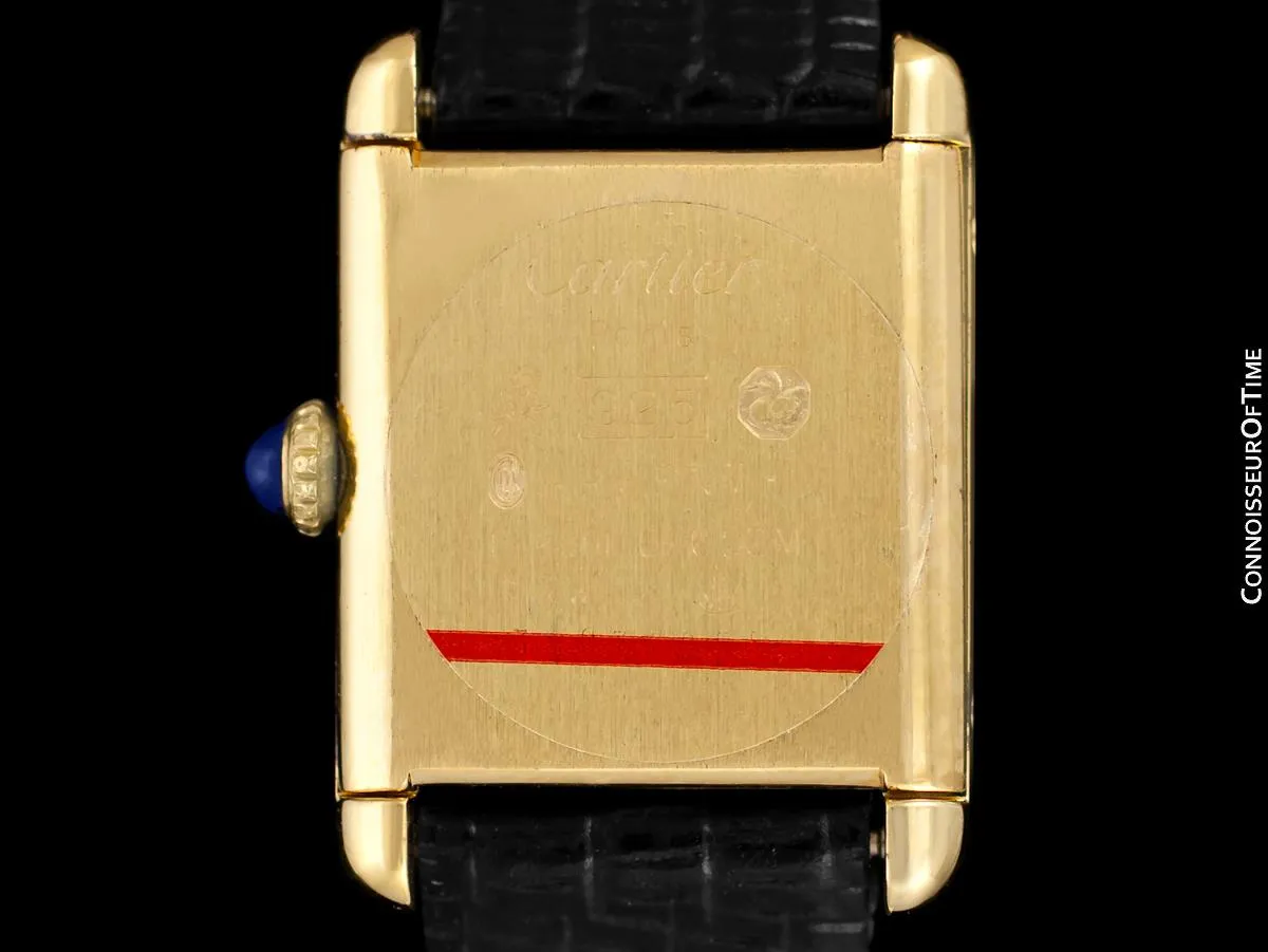 Cartier Vintage Ladies Tank Mechanical Watch - Gold Vermeil, 18K Gold over Sterling Silver