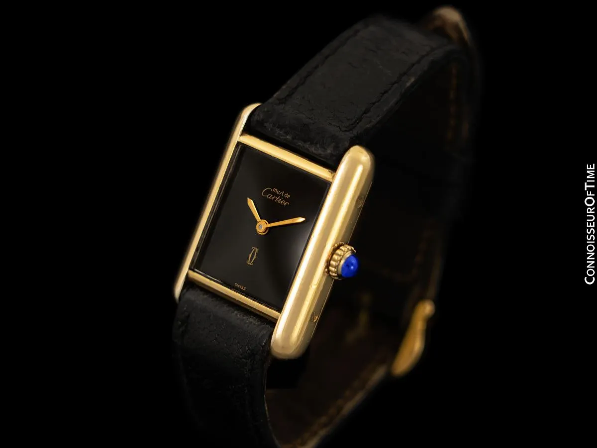 Cartier Vintage Ladies Tank Mechanical Watch - Gold Vermeil, 18K Gold over Sterling Silver