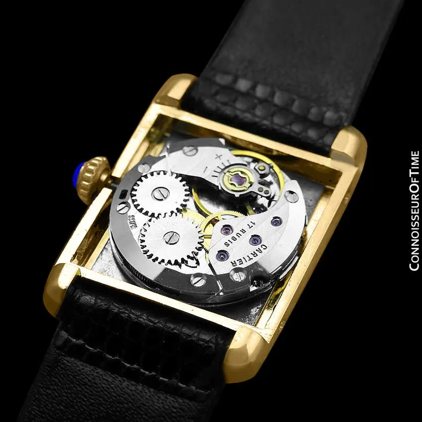 Cartier Vintage Ladies Tank Mechanical Watch - Gold Vermeil, 18K Gold over Sterling Silver